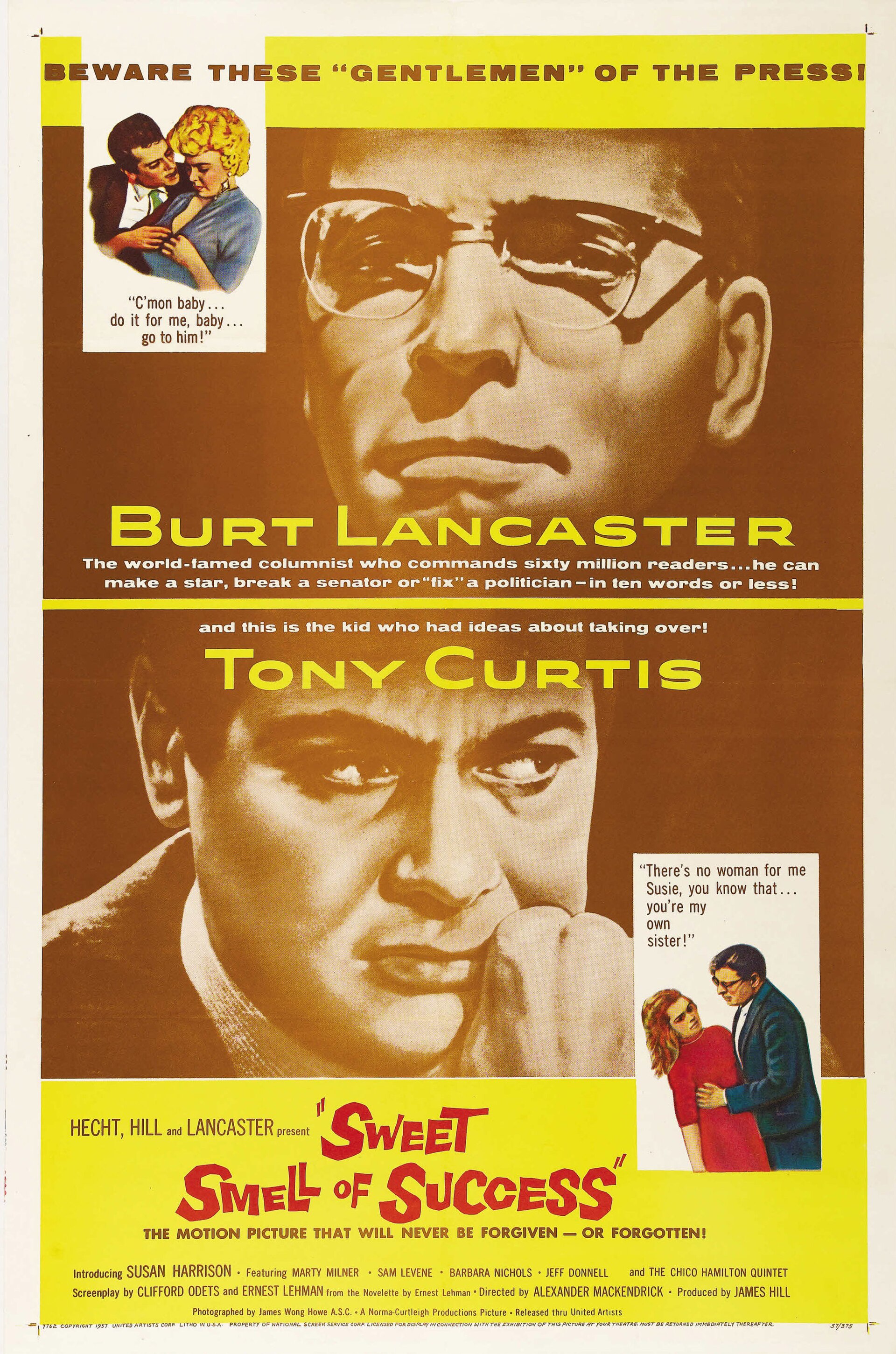 Imagem de referência relacionada a Sweet Smell of Success, item descrito como filme de 1957 dirigido por Alexander Mackendrick
