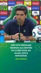 "Não vou arranjar nenhuma ala dentro clube igual ao Allan. Isto é impossível"